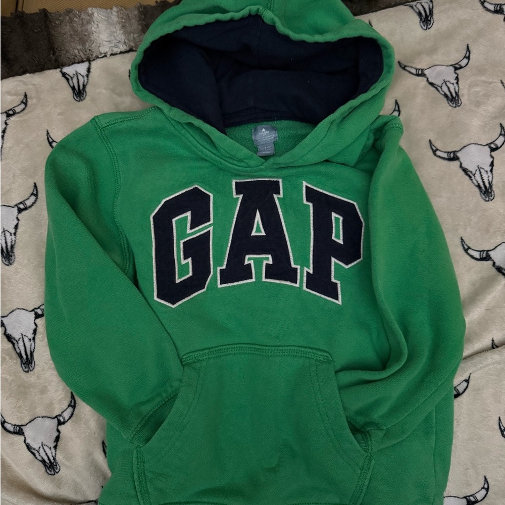 GAP Kids Green Hoodie with Navy Logo